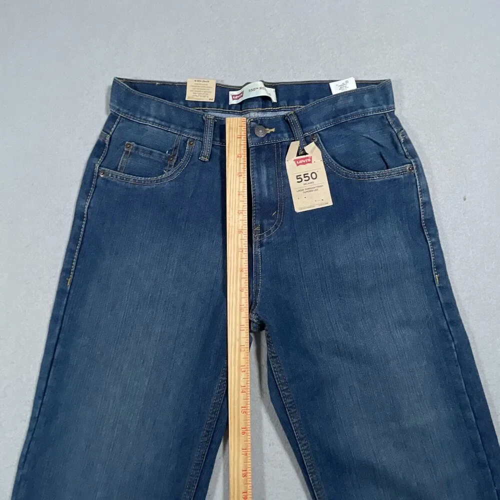 Levi 550 Relaxed Fit Jeans Youth 29x29 Tapered‎ Leg Blue Casual Workwear NWT